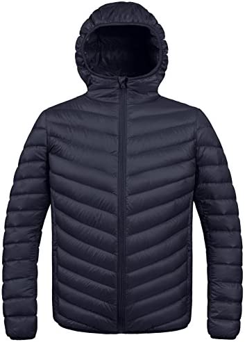 ZSHOW Men’s Packable Puffer Jacket Hooded Winter Coat Insulated Snow jacket