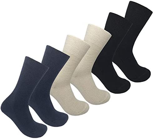 Thin Wool Socks: Organic Wool Cotton Blend Dress Socks, Sizes 6-11.5 for Men and Women