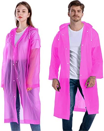Rain Ponchos for Adults Reusable – Hooded Raincoats for Men Survival Heavy Duty Military Impermeable Rain Coat
