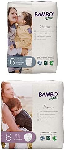 Bambo Nature Premium Eco-Friendly Training Pants, Size 6, 19 Count and Baby Diapers, Size 6, 24 Count