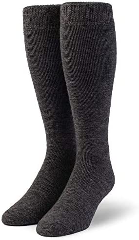 WARRIOR ALPACA SOCKS – Men’s Outdoor Terry Lined Over-the-Calf Alpaca Socks (Medium, Over the Calf Charcoal)