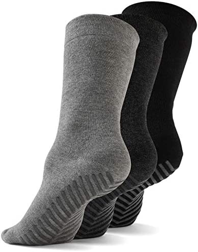 Socks with Grippers for Women – Hospital Socks – Non Slip Socks Womens – Grip Socks for Men – 3 Pairs
