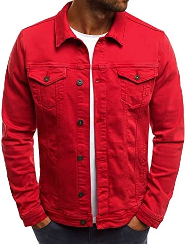 LONGBIDA Men’s Casual Classic Denim Jacket Slim Fit Fashion Jean Coat