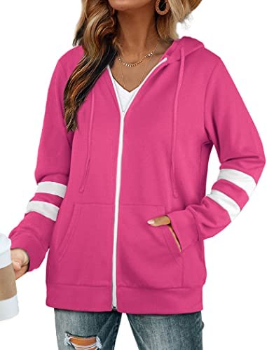 Bofell Womens Active Long Sleeve Zip Up Hoodies with Pocket Hooded Sweatshirts Jackets