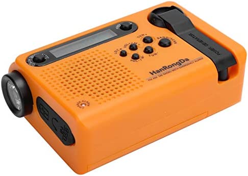 HURRISE Emergency Radio with NOAA Weather Alert, Portable Solar Hand Crank AM FM Shortwave Radio for Survival, Rechargeable Battery Powered Radio,USB Charger,Flashlight,Reading Lamp,SOS Al