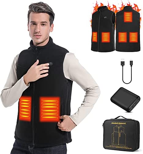 LUXURY-VITA Heated Vest For Men Zipper Heating Vest Waterproof Windproof Heated Jacket For Cycling Travel Hiking Running