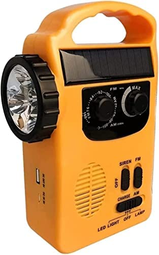 YOUOOK 1000mAh Solar Hand Crank Emergency Radio, Power Bank USB Charger,Flashlight/Reading Lamp,Headphone Jack,SOS, AM/FM Shortwave Outdoor Survival Portable Radio