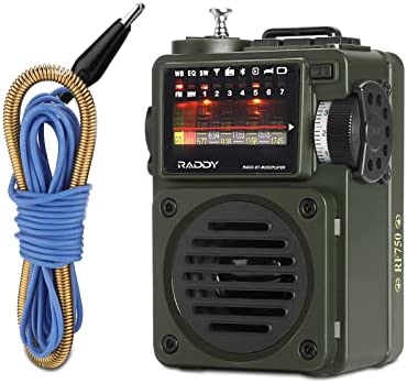Raddy RF750 Portable Shortwave Radio AM/FM/SW/WB Receiver with Bluetooth and NOAA Alerts – Pocket Retro Mini Radio Rechargeable, w/ 9.85 Ft Wire Antenna