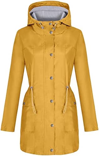 Bloggerlove Rain Jacket Women Lightweight Raincoat Waterproof Windbreaker Striped Climbing Outdoor Hooded Trench Coats S-XXL