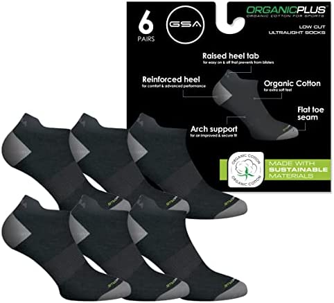 GSA OrganicPlus Cotton, Low Cut Men’s Performance Socks