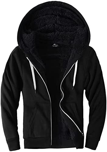 Little Beauty Hoodies For Men Winter Thick Jackets Sherpa Lined Zip Up 2022 Fabric Upgrade