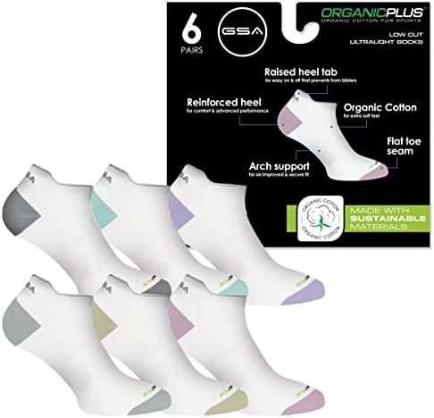 GSA OrganicPlus Cotton Ultralight & Advanced Comfort, Women’s Performance Socks