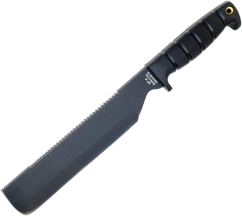 Ontario Knife Company 8683 SP8 Machete Survival 10"" Sawback Blade, Cordura and Leather Sheath, Black, one Size
