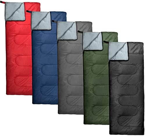 Sleeping Bags Bulk 20 Pack Envelope Sleeping Bags, 4 Seasons Warm or Cold Lightweight Indoor Outdoor Sleeping Bags for Adults, Backpacking, Camping