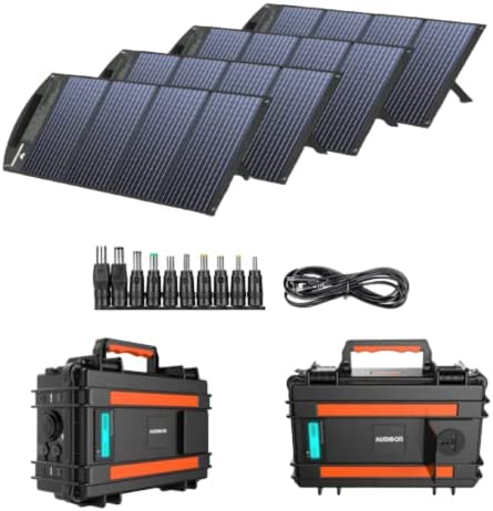 SYNERGY SOLAR GENERATOR 2000 Watt Portable Generator | Solar Generator With (4) Panels Included At 100W Each For Tesla, RV/Van, Off Grid, Tiny House & Camping (Solar Panel (4) + 2000w Generator)