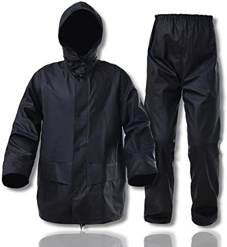Niruoxn Rain Suit for Men Waterproof Women Rain Gear with Stowable Hood for Working, Fishing, Camping