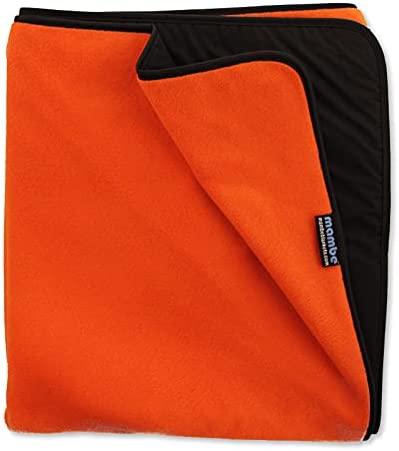 Large Essential Outdoor Blanket by Mambe – Orange – 100% Waterproof and Windproof – Machine Washable Fleece and Nylon Throw for Outdoor Activities Like Picnics, Camping, Beach