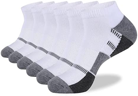 COOVAN Mens Ankle Socks Men Athletic Cushion Low Cut Comfort 6 Pairs Socks