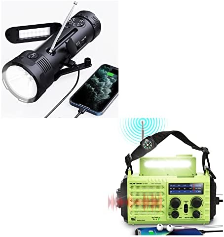 NOAA Emergency Flashlight Rechargeable with AM/FM Weather Alert Solar Hand Crank Survival Radio + Weather Radio 5000 AM FM Shortwave NOAA Emergency Alert Battery Operated Radio with Phone Charger