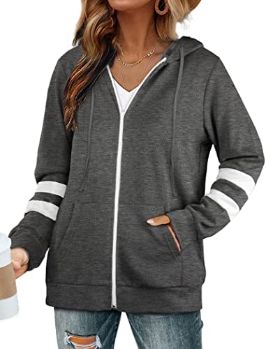 Bofell Womens Active Long Sleeve Zip Up Hoodies with Pocket Hooded Sweatshirts Jackets