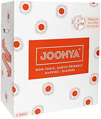 Joonya Baby Diapers – Size 4 Toddler (22-33 lbs) – 3 Bags of 50 (150 Count) – NonToxic, Eco-Friendly Diapers – Cotton Enhanced, Ultra Slim – Overnight Diaper – Bulk Disposable Eco Diapers