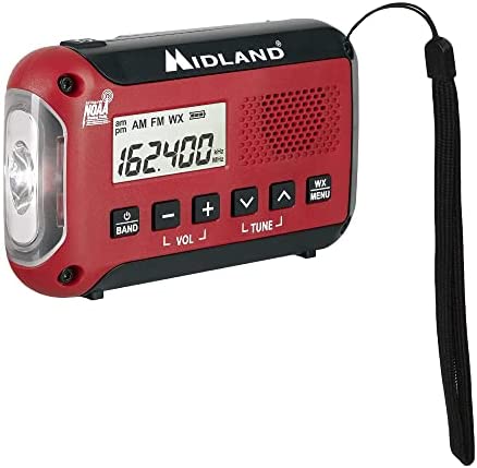 Midland – ER10VP Emergency Alert Radio with Flashlight – AM/FM Radio – Compact and Easy to Carry – SOS Strobe Signal and Headphone Jack