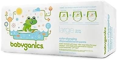 Babyganics Color Changing Disposable Swim Diapers, Large
