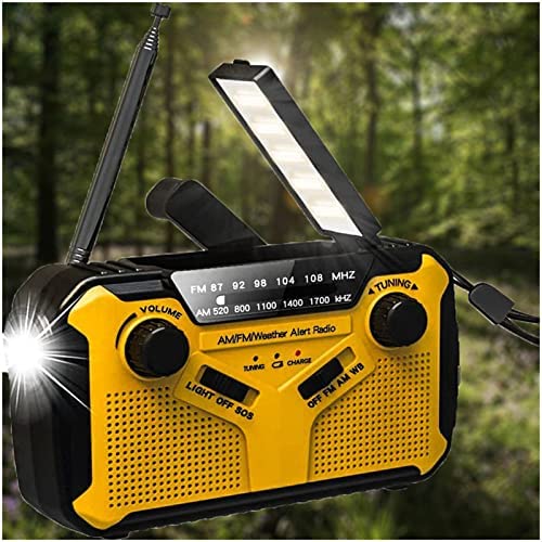 AMFEZ Crank Emergency Radio Portable Radio Survival Solar Powered Radio with Hand Crank Suitable for Camping, Outdoors, Emergencies.