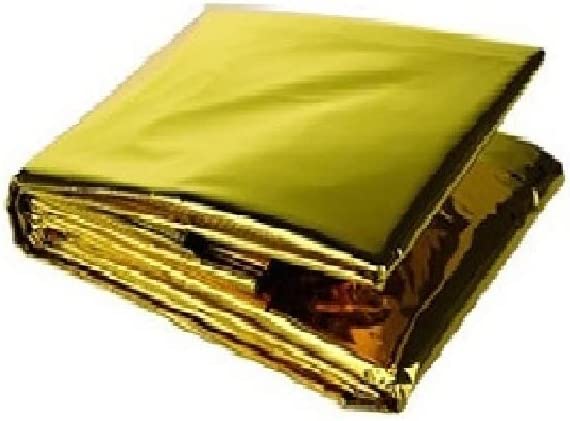 GALAXYLENSE Emergency Mylar Thermal Blanket for Survival First Aid Kits Army Outdoors Hiking Camping Bug Out Trauma Desert All Weather Condition Protection (_One Side Silver/One Side Gold)