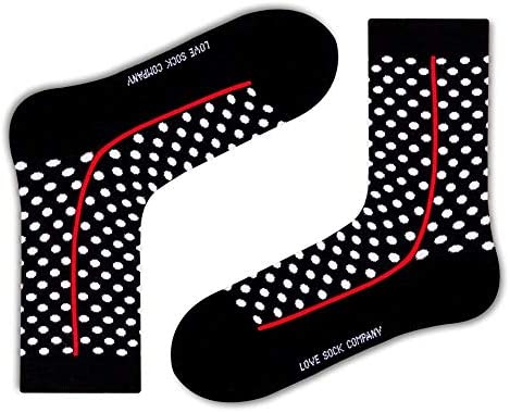 Premium organic cotton polka dots women’s socks with seamless toes. Black, pink, navy, blue and white.