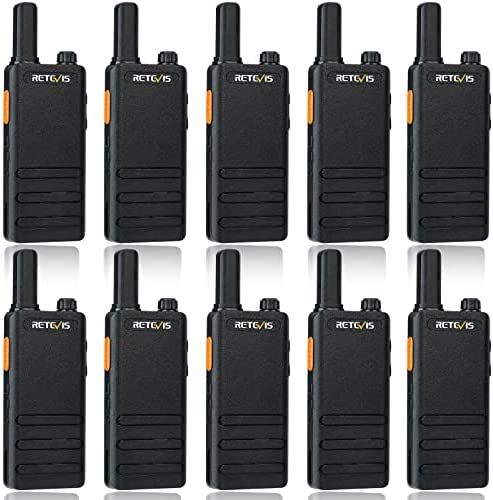 Retevis RT22P,New Version of RT22,Portable FRS Two-Way Radios,Walkie Talkies for Adults Rechargeable,1620mAh Long Battery Life,USB-C,VOX Handsfree,Radio Walkie Talkie Retail Hotel Healthcare(10 Pack)