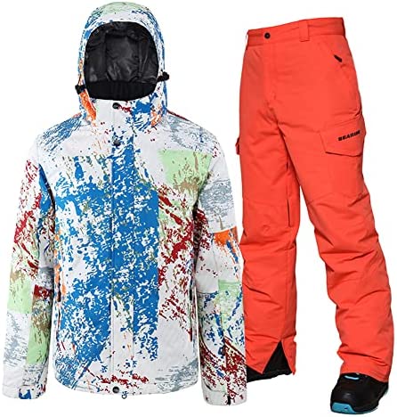 Men’s Ski Suit Ski Jacket and Pants Set Waterproof Snow Suit Outdoor Warm Winter Snowboard Jackets Windproof Snowsuit