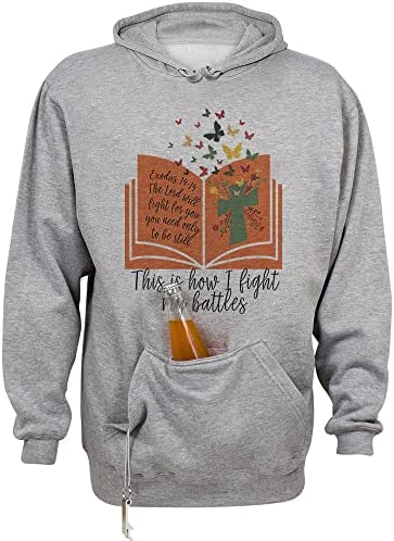 This is How I Fight My Battles Christian Beer Holder Tailgate Hoodie Sweatshirt Unisex