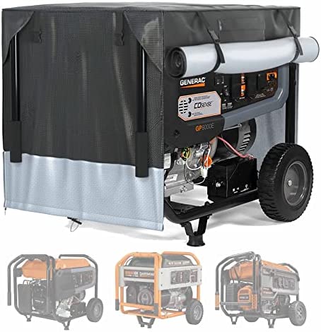GeHeng Generator Running Cover, Durable Silver Plated Waterproof Oxford Cloth, 100% Waterproof and Sunscreen, Can Be Used While Running, Compatible with Generac XT8500EFI Generac 7678 Generac GP3600 and more generators of similar size.（Patent）