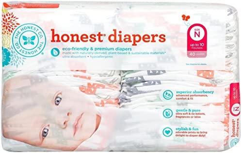 The Honest Company Disposable Diapers for Newborn, Giraffe, 40 Count