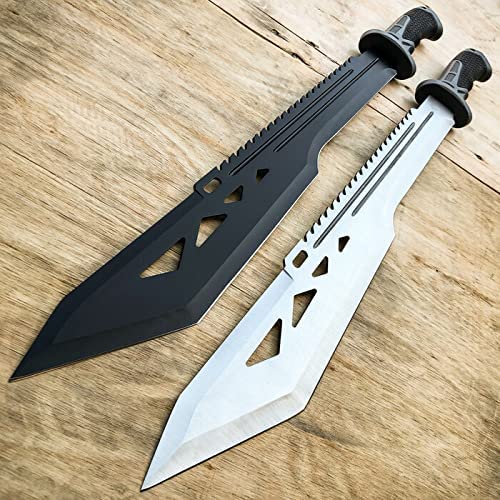 25″ SURVIVAL FIXED BLADE MACHETE TACTICAL Rambo Knife Sword w/ Sheath (Black)