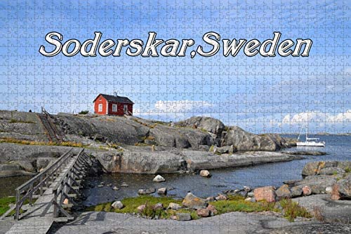 Umsufa Sweden Soderskar Lighthouse Jigsaw Puzzle for Adults 1000 Piece Wooden Travel Gift Souvenir