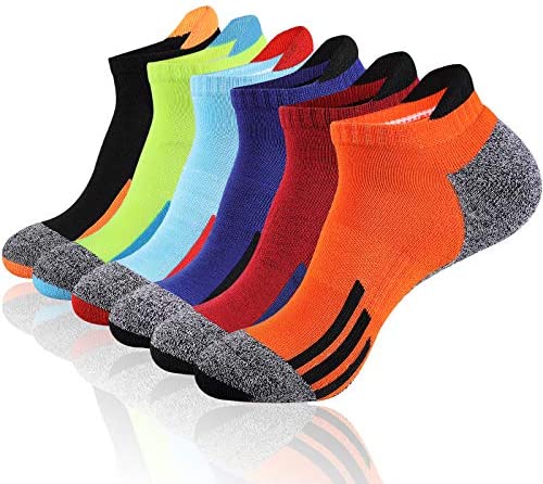 JOYNÉE Mens Ankle Athletic Low Cut Socks for Men Sports Running Cushion 6 Pack