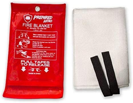 Prepared Hero Extra Large Emergency Fire Blanket – 1 Pack – Extra Large Fire Suppression Blanket for Kitchen, 47” x 71” XL Fire Blanket for Home, Fiberglass Fire Blanket, XL