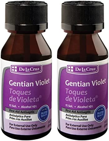 De la Cruz Gentian Violet – Violeta de Genciana – Tincture of Violet 1% First Aid Antiseptic, 1 FL OZ (2 Bottles)