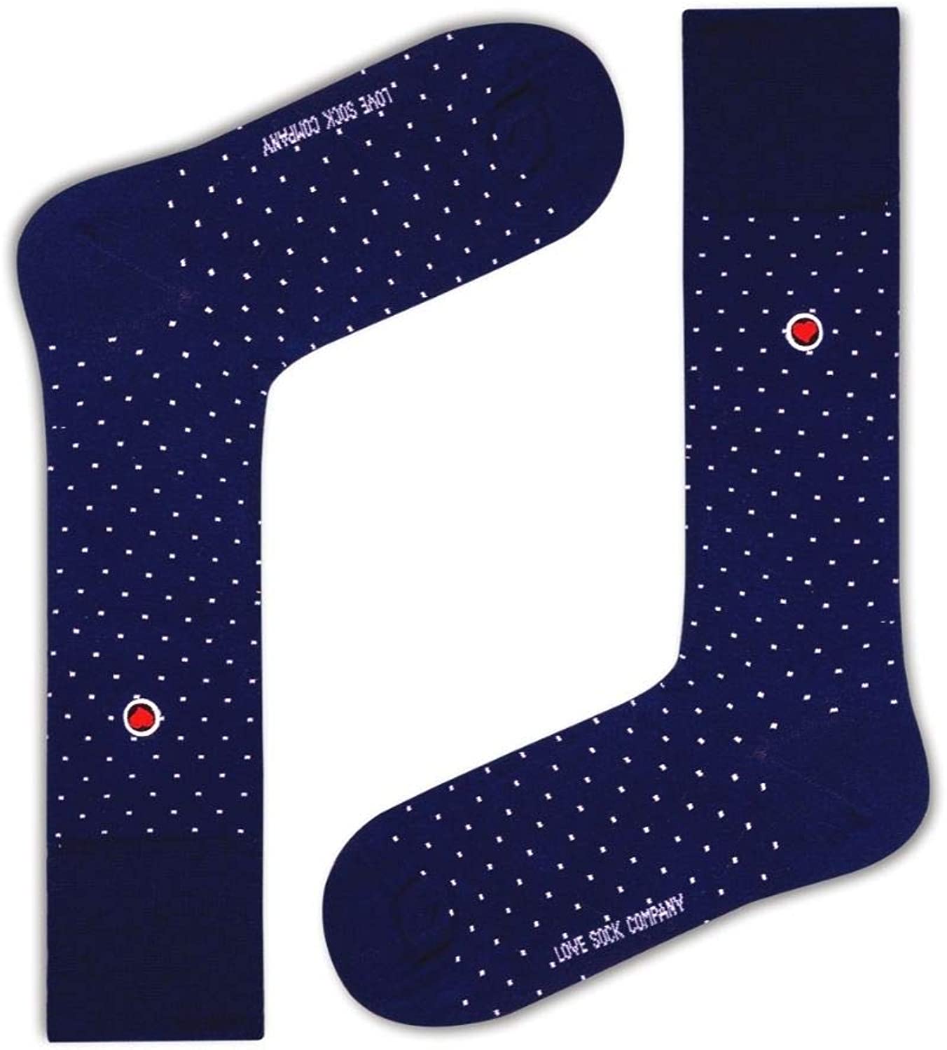 Biz Dots – Navy Blue Men’s Polka Dots Dress Socks – Love Sock Company