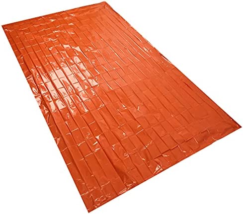 Pilipane Emergency Mylar Thermal Blanket, Reflective Orange Emergency Sleeping Bag, Space Blankets for Survival Camping Outdoor, Bug Out Bag, Marathons or First Aid