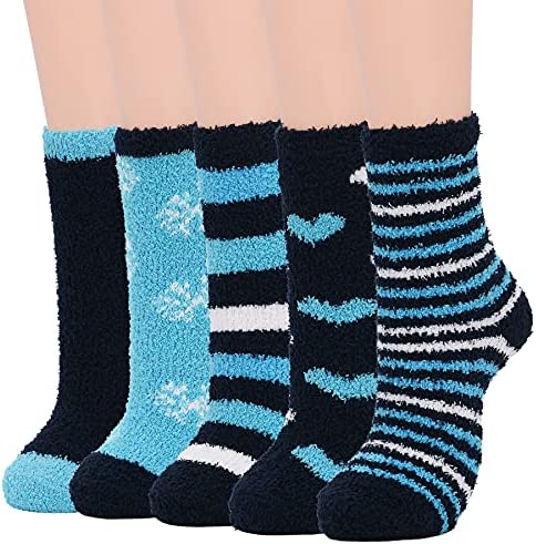 Zando Womens Soft Fuzzy Socks Thick Winter Fluffy Socks Cozy Warm Socks Comfy Slipper Socks Thick Home Sleeping Socks