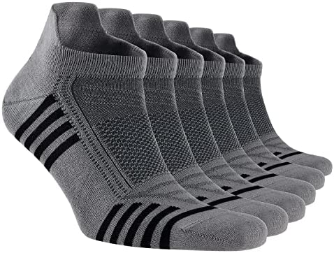 Bamboo Ankle Socks with back Heel Tab for Men Low Cut Cool Comfort Fit Athletic Performance 6 pair pack