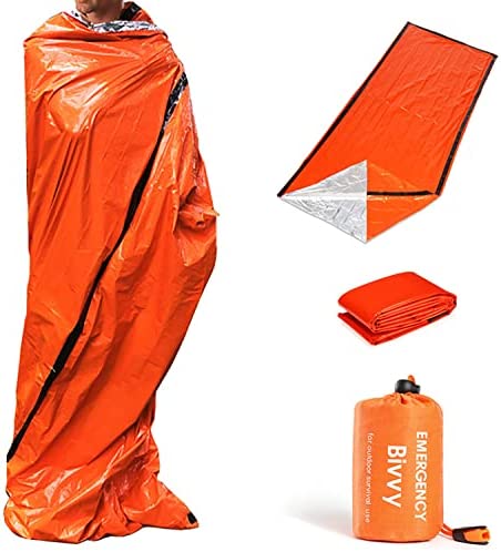 DZRZVD Life Tent Emergency Survival Shelter–2 Person Emergency Tent–Emergency Blanket/Emergency Sleeping Bag/Emergency Raincoat 4PCS-Use As Survival Tent, Emergency Shelter, Tube Tent, Survival Tarp