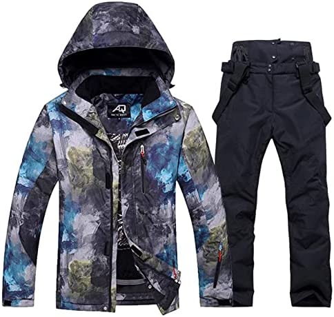 Mens Ski Jacket and Pants Set Waterproof Snow Suit Mountain Windproof Snowboard Jacket Winter Outdoor Ski Suit