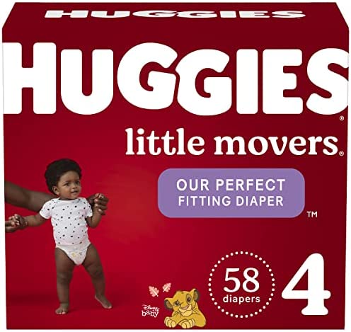 Baby Diapers Size 4, 58 Ct, Huggies Little Movers
