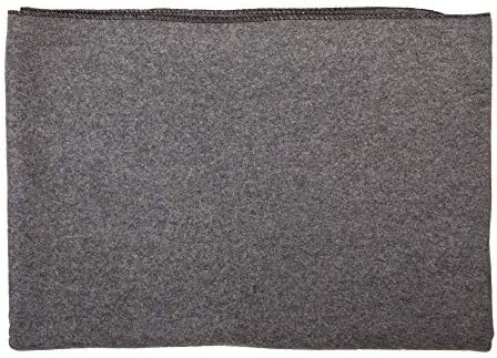 Farm Blue Wool Survival Emergency Blanket – Military Style 80” x 62” – Thick & Lightweight Army Camping – Large Camp Survival Blankets – Store in Car, Hiking, Backpacking & Festivals (Charcoal Grey)