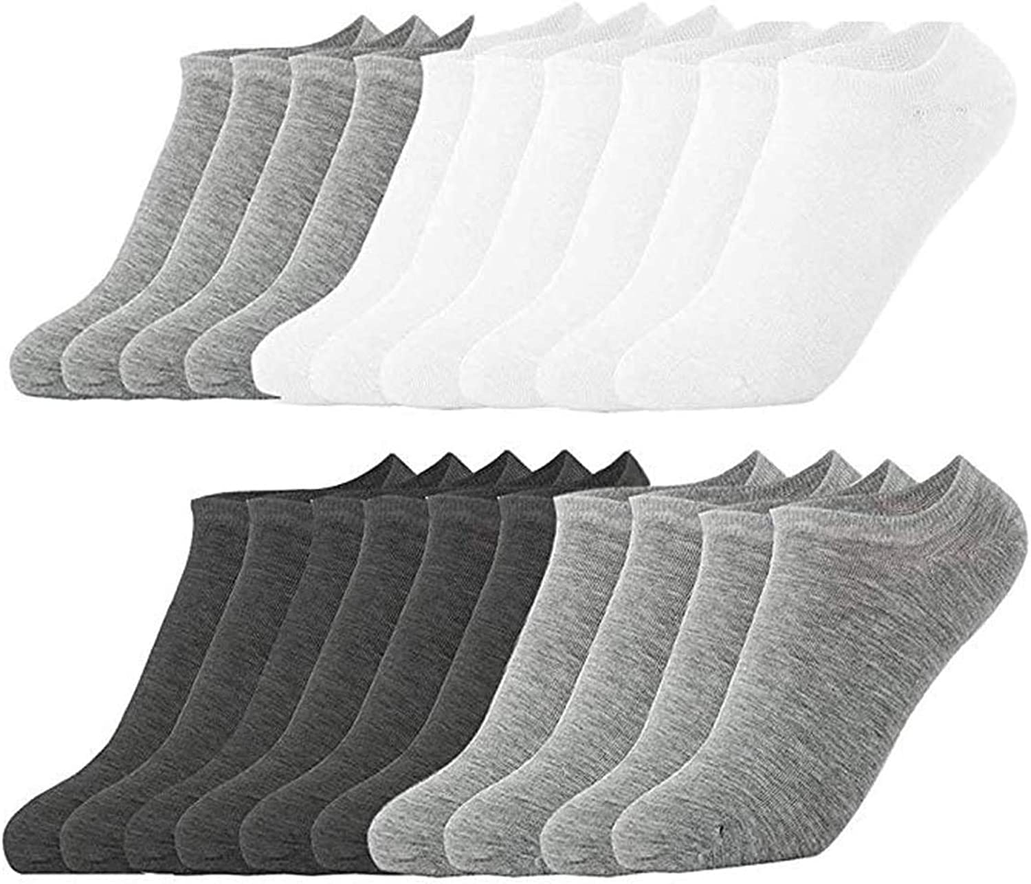 Light up in the Dark 10 Pairs Ankle Socks No Show Sock Low-Cut Athletic Men Women Cotton Socks