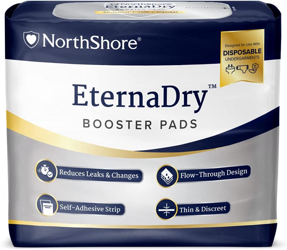 NorthShore EternaDry Booster Pads for Men and Women with Adhesive, X-Small, Pack/30